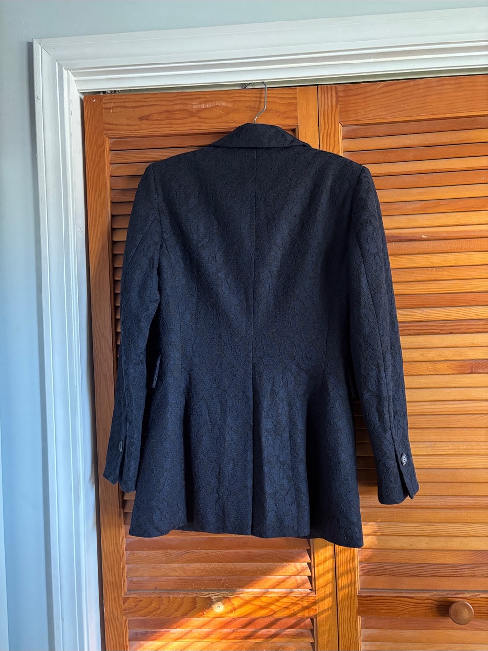 Etcetera Navy Lace Textured Double -Breasted Formal Women's Blazer Size 4 - Picture 7 of 12